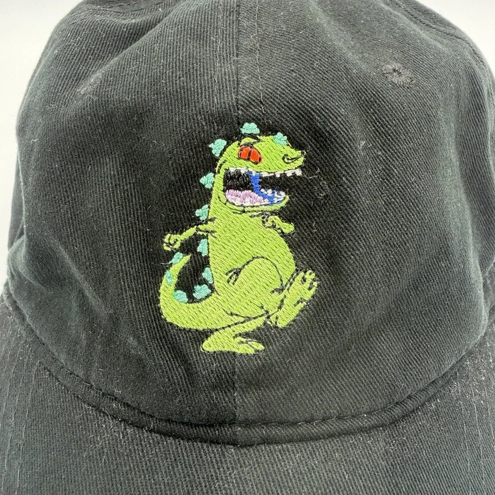 Reptar Nickelodeon Rug Rat 90s Cartoon Black Retro Baseball Hat Cap Adult One Sz
